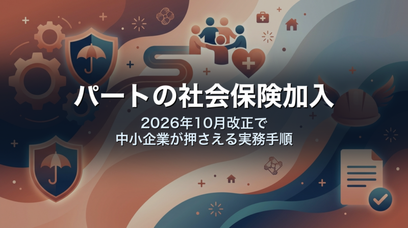 パートの社会保険加入｜2026年10月改正で中小企業が押さえる実務手順